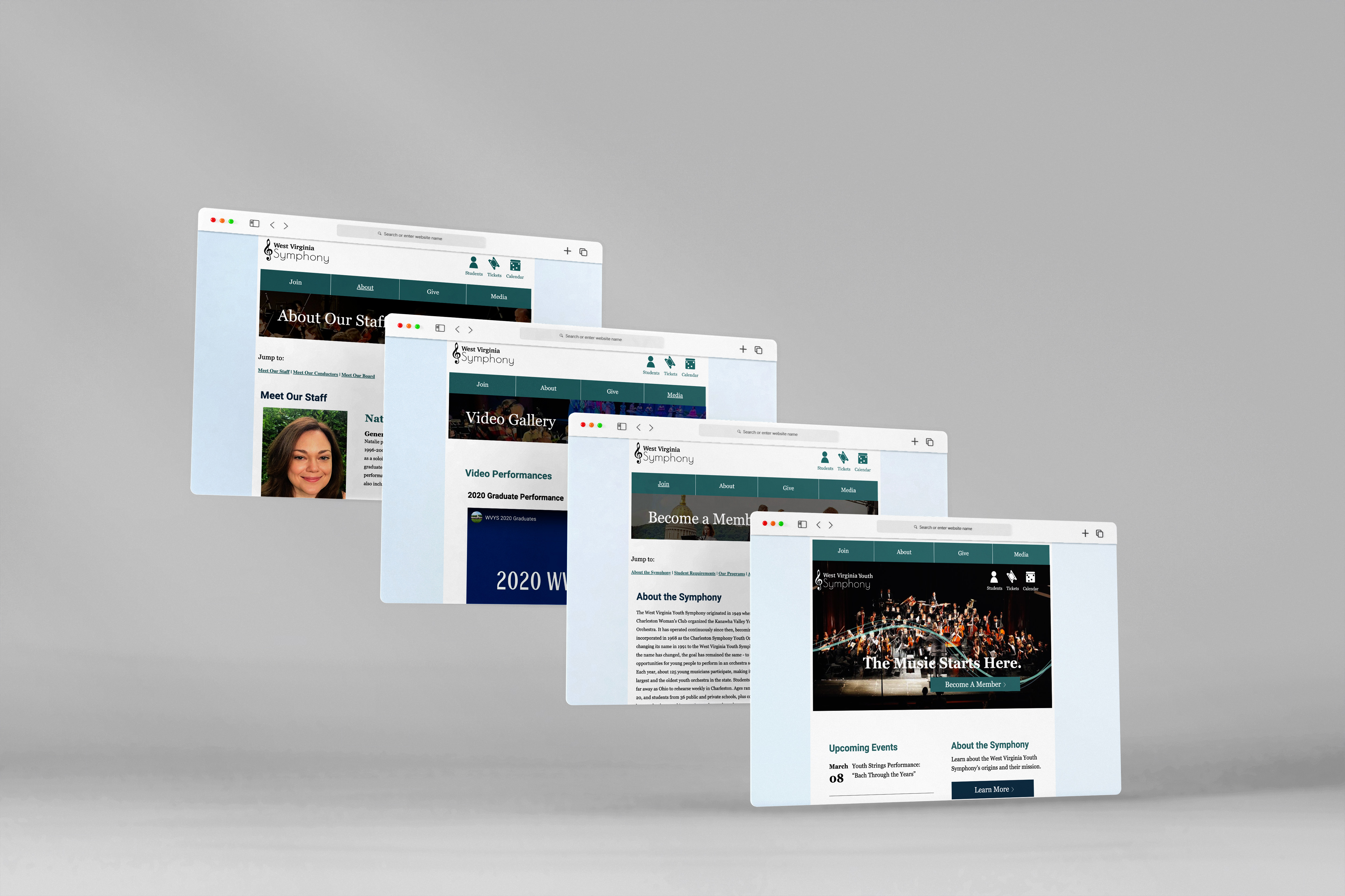 Website Redesign flyers project on a light gray background